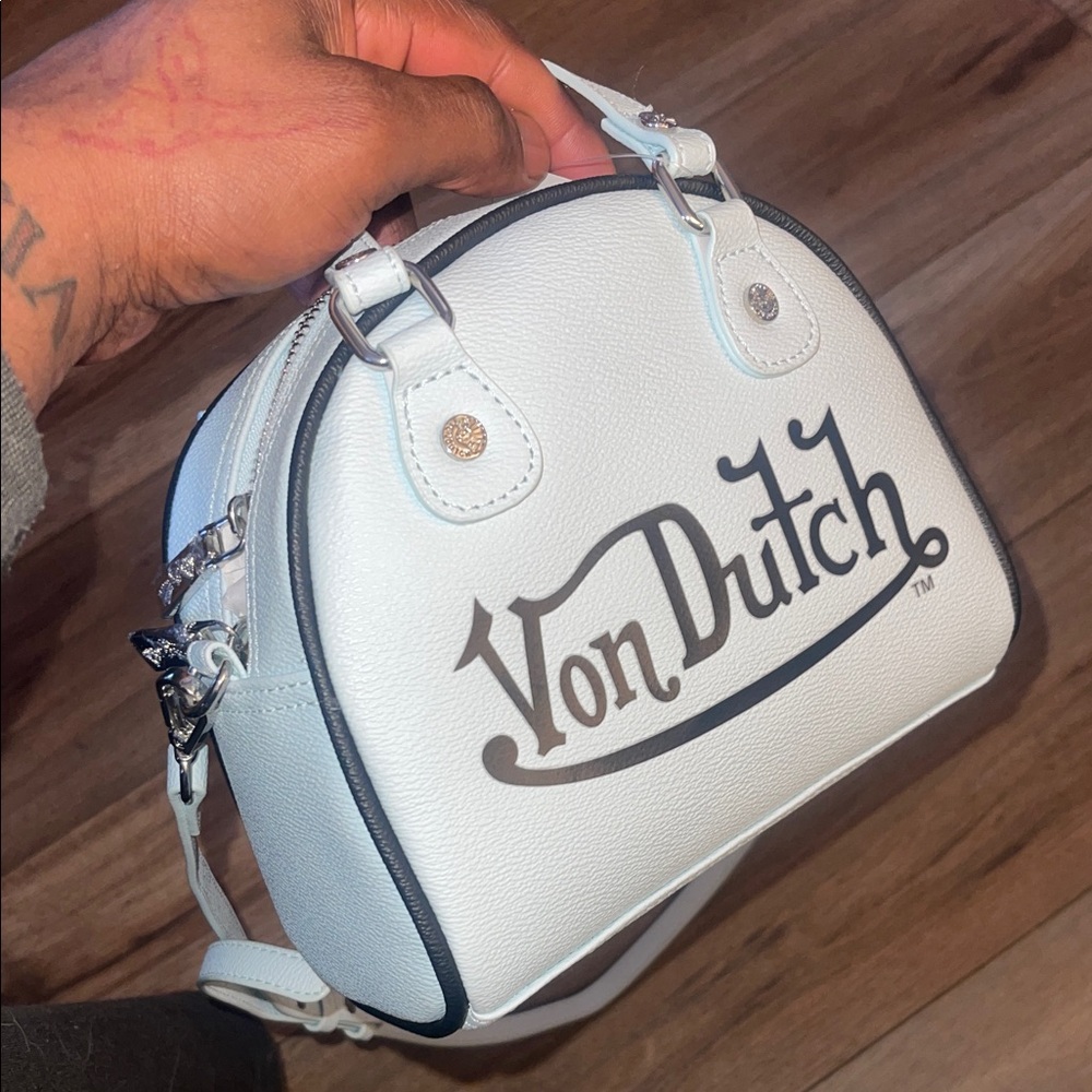 Von Dutch White and Black Mini Bag